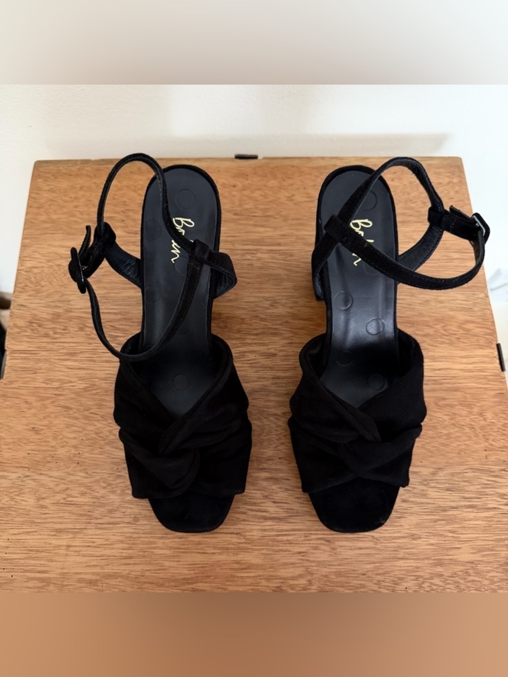 Boden Black Block Heel Sandals with Ankle Strap - Picture 3 of 8